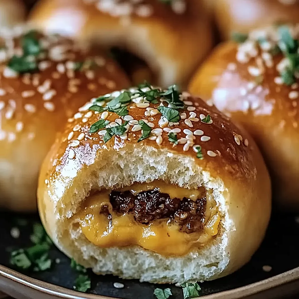 Bombas de Cheeseburger de Alho Parmesão